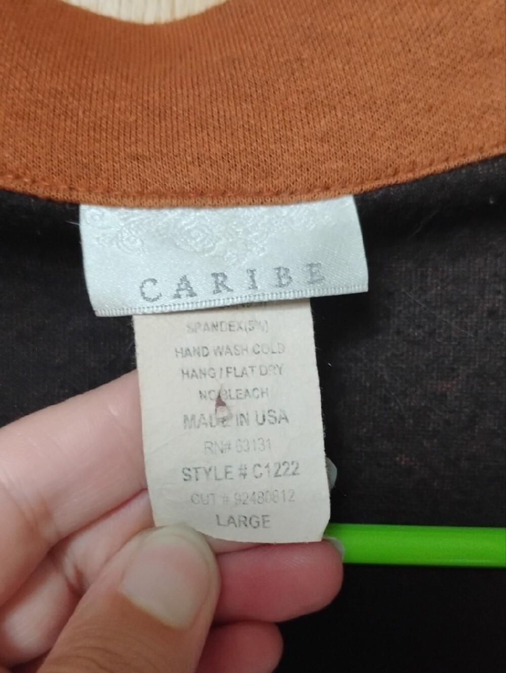 Open-Front Cardigan Sweater - Rust/Black - Picture 3 of 5
